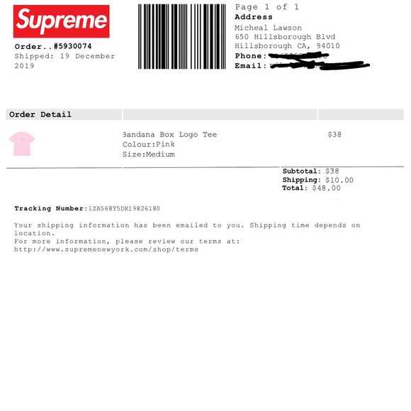 Supreme Pink Bandana Box Logo Tee - Picture 5 of 5
